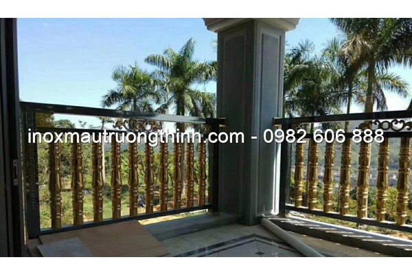 Mẫu lan can inox mạ vàng thịnh hành năm 2022