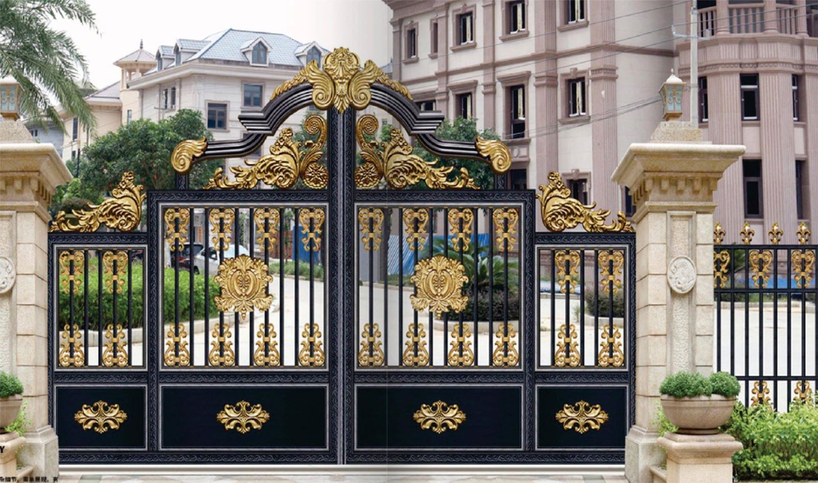 Mẫu cửa cổng nung inox 2 cánh đẹp nhất năm 2021