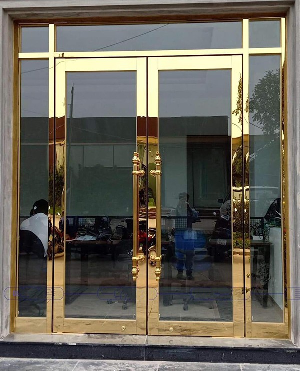 Nhận thi công cửa inox 304 mạ vàng tại Hà Nội
